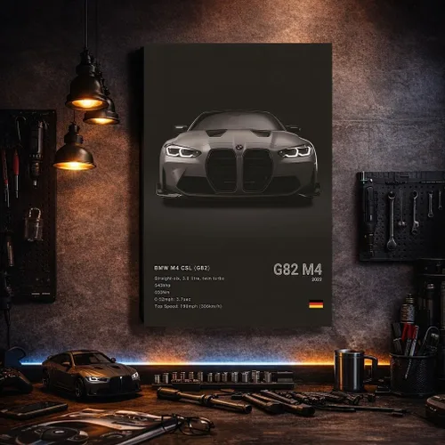 Miniatura 3 de Supercar M4 CSL - Póster de carreras para pared, lienzo, regalo de cumpleaños, impresiones para decoración de la casa, enmarcada o sin marco