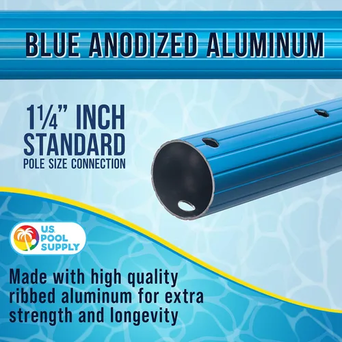 Miniatura 4 de U.S. Pool Supply Poste telescópico de piscina de 10 pies – Red de aluminio para piscina, rastrillo, cepillo, mango de cabeza al vacío, adjunta