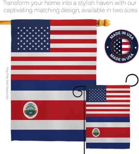 Miniatura 4 de Bandera de la Amistad de la Copa Mundial de Costa Rica, Estados Unidos, para sala, arte de pared, mástiles para exteriores, patio, porche, césped