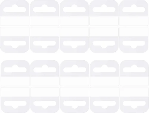 Miniatura 8 de Paquete de 100 pestañas adhesivas transparentes para colgar, etiquetas resistentes para colgar, etiquetas adhesivas, etiquetas colgantes