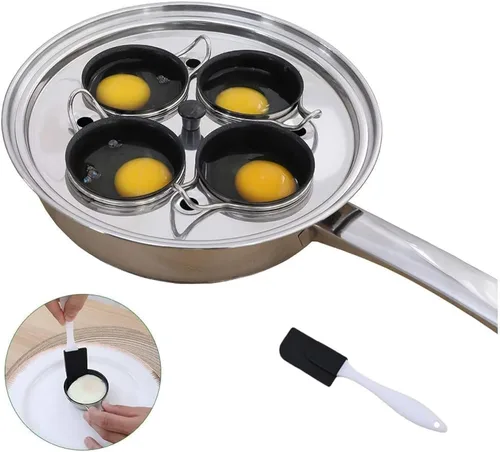 Miniatura 8 de Sartén para Huevos Escalfados de 6 Tazas - Olla para Huevos Escalfados de Acero Inoxidable – Juego de Utensilios de Cocina para Escalfar Huevos