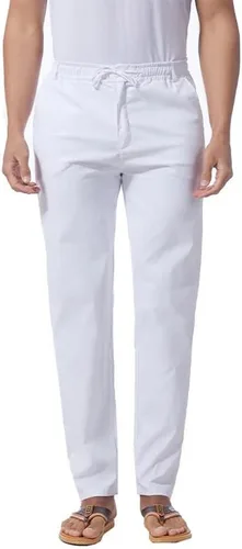 Miniatura 30 de Pantalones casuales de lino de algodón para hombre, pantalones sueltos de playa, pantalones largos de yoga ligeros