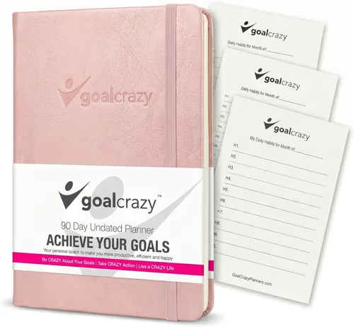 Miniatura 13 de Goal Crazy Agenda diaria sin fecha para lograr tus objetivos, diario guiado de 90 días y organizador de productividad con establecimiento de Marrón