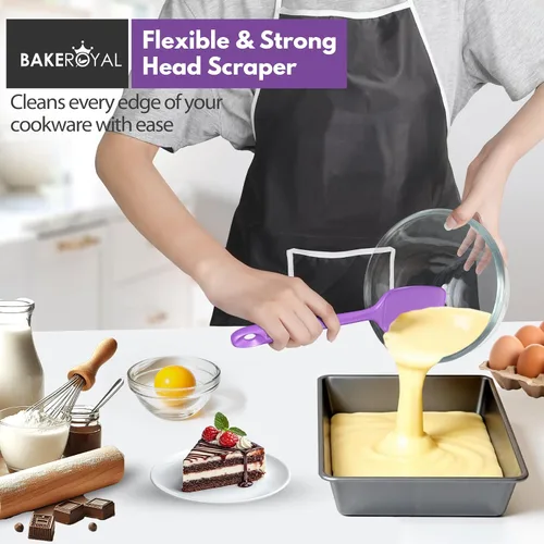 Miniatura 5 de BakeRoyal Juego de espátulas de silicona – 4 espátulas de goma de silicona resistente al calor 600°F para tareas diarias – Espátulas de cocina