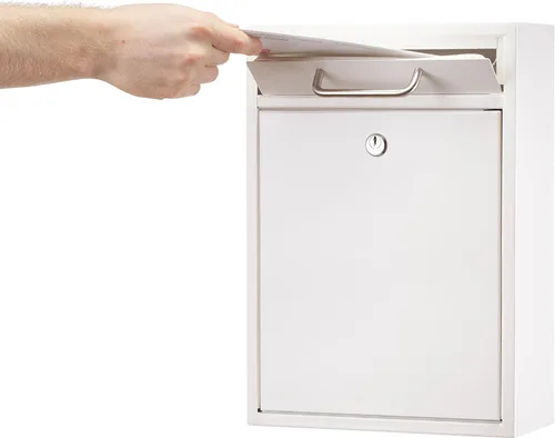 Miniatura 8 de AdirOffice contenedor con traba - Buzón de correo montado en pared., Blanco, 631-04-WHI