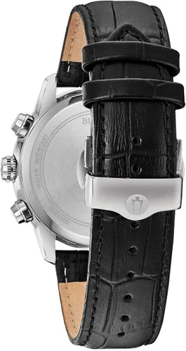 Miniatura 3 de Bulova Men's Classic Sutton 6-Hand Chronograph Calendar Big Date Leather Strap Quartz Watch, Domed Mineral Crystal, 44mm