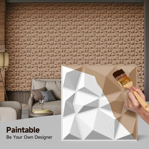 Miniatura 3 de INMOZATA Paneles de pared 3D para decoración de pared interior, paquete de 33 paneles decorativos de pared de 12 x 12 pulgadas con diamantes, panel