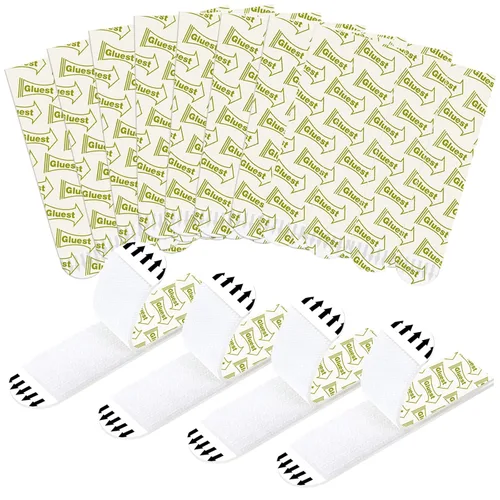 Tiras para colgar cuadros, resistentes, 32 pares (64 tiras), tiras para colgar con gancho y bucle, cinta adhesiva de doble cara para pared, tiras