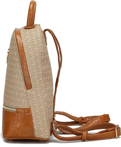Miniatura 4 de MKF Collection Mochila para mujer, bolsa de viaje de cuero vegano con asa superior