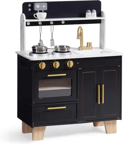 ROBOTIME Juego de cocina para niños, juego de cocina de madera para niños, juego de cocina para niños pequeños con encimera de estilo mármol, cocina