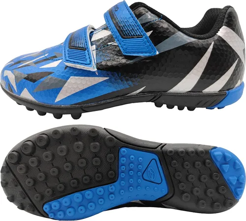 Miniatura 2 de Zapatos de fútbol de césped para niños y niñas, tacos de fútbol con correa ajustable de velcro (bebéniño pequeño)