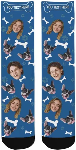 Miniatura 133 de Artsadd Calcetines personalizados para mujeres y hombres, amantes de los perros y gatos, regalos divertidos unisex personalizados