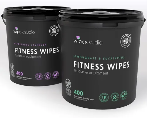 Miniatura 13 de Wipex Toallitas de gimnasio para paquete de equipos, verificado por EWG, obtén 800 toallitas con (1) cubo de lavanda y (1) rollo de recarga a base