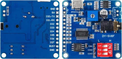 Miniatura 5 de 2 unids placa de módulo de reproducción de voz reproductor de MP3 Módulo de voz de música, 5W 64MBit Flash Serial Control SD/TF Tarjeta IO