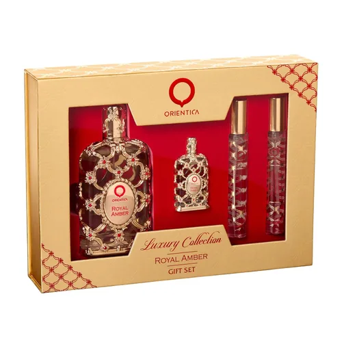 Miniatura 5 de Orientica Luxury Royal Amber Body Mist 8 onzas / 8.0 fl oz – bergamota, verde, melón, piña, gourmand, ámbar, amaderado, vainilla, almizcle, perfume