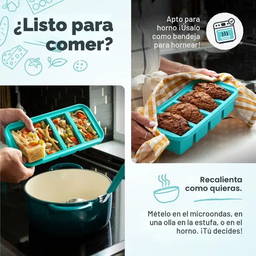 Miniatura 5 de Souper Cubes - Moldes de silicona para congelador de 1 taza - Cubos de sopa perfectos para congelar caldo, arroz, sobras y más - Bandejas