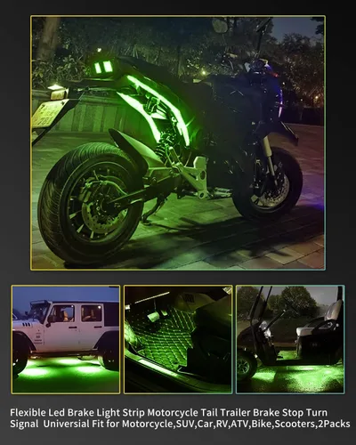 Miniatura 3 de Luz LED Flexible para Motocicleta Atmósfera Tiras de Luces de Neón LED de 12V Tira de Luz Trasera de Freno LED Bajo el Tablero Iluminación de Parada