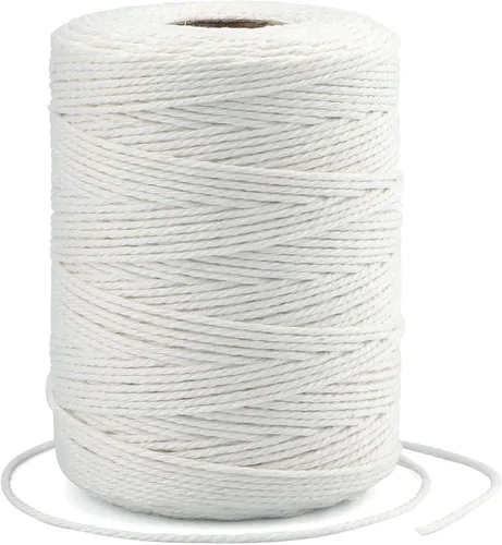 Miniatura 8 de G2PLUS Cuerda de algodón blanca, cuerda de algodón de 2 mm, cuerda de cocina de 656 pies, cuerda de panaderos de algodón para manualidades