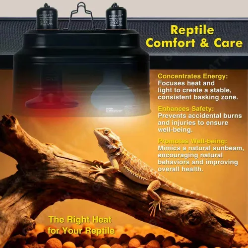 Miniatura 2 de Lámpara de reptil, máximo 160 W. Cada lámpara caliente de reptil viene con un interruptor separado, adecuada para lagartos, tortugas, serpientes