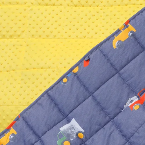 Miniatura 8 de Uttermara Manta con peso de 3 libras, forro polar minky ultra acogedor y lado de algodón con patrones de dibujos animados, manta pesada reversible