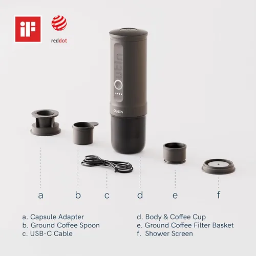 Miniatura 2 de OutIn Máquina de café espresso eléctrica portátil nano, cafetera de viaje para camping, cafetera de auto con calentamiento automático con USB-C
