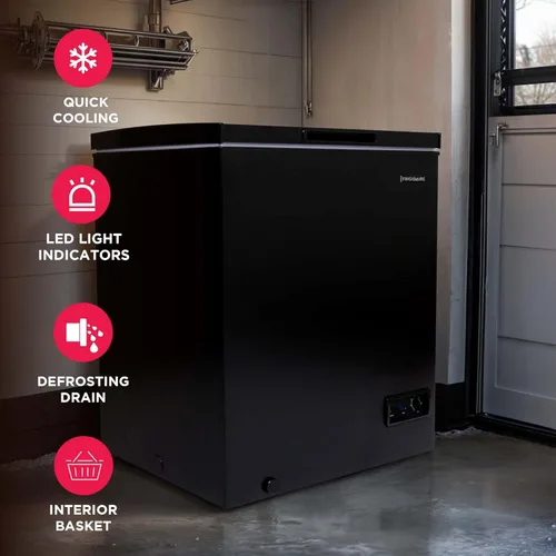 Miniatura 4 de FRIGIDAIRE EFRF5003-BLACK Congelador profundo para gabinete - Listo para garaje, 5.0 pies cúbicos de capacidad, negro - Termostato ajustable - Cesta