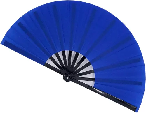 Abanicos Plegables Grandes Rave Abanicos de Mano que Aplauden Abanicos que Hacen Ruido para Baile en Línea, Grandes Abanicos Plegables que Hacen Azul