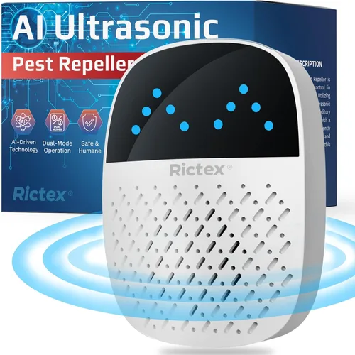 Repelente ultrasónico avanzado de plagas AI: repelente ultrasónico de interior para ratones, roedores, ratones, arañas, hormigas, control
