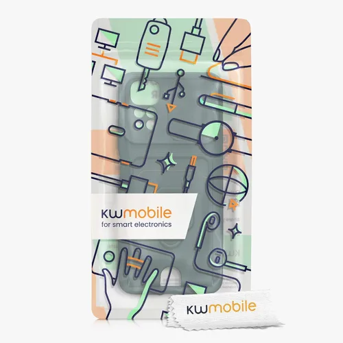 Miniatura 7 de kwmobile Funda de plástico compatible con Xiaomi Redmi Note 11 / Note 11S - Funda con soporte de metal con ranura para tarjetas - Verde musgo