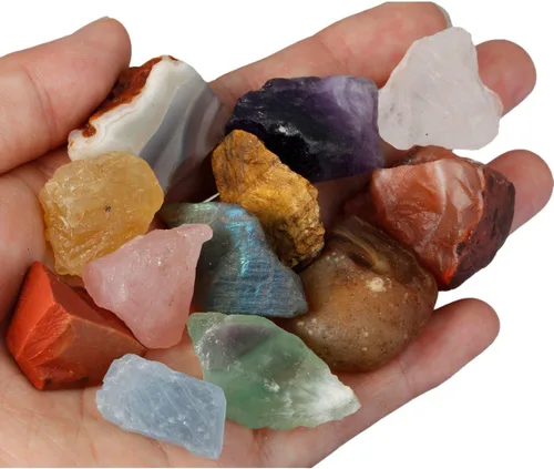 Miniatura 3 de SUNYIK Piedras naturales crudas, cristales de roca rugosa para pulir y lijar, piedras surtidas, 1 libra (alrededor de 460 gramos)