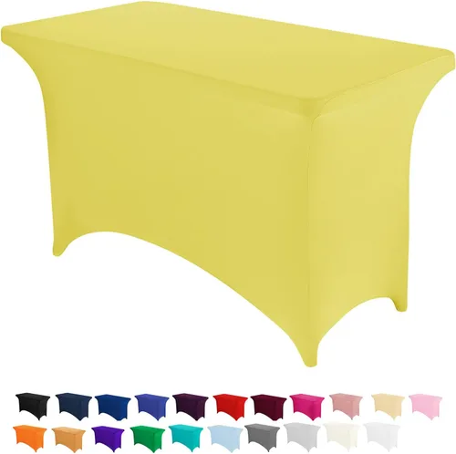Miniatura 53 de Peomeise - Funda de mesa de elastano de 4 pies, mantel rectangular elástico de elastano (verde manzana, 4 pies)