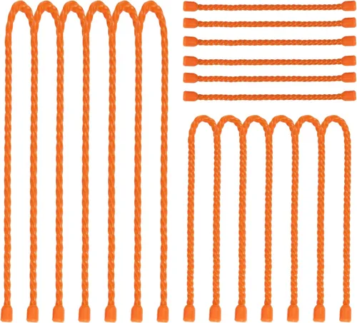 Miniatura 9 de 9 bridas de silicona para cables, reutilizables de 6 pulgadas, lazos de goma flexibles, para organizar, agrupar y enganchar (naranja, 6 pulgadas