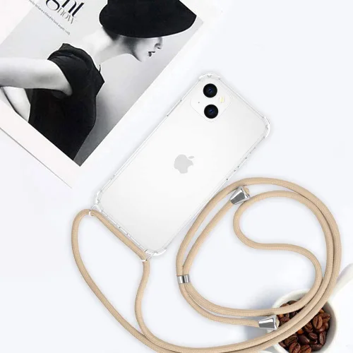 Miniatura 6 de Funda cruzada para iPhone 13 Mini, transparente, ajustable, para el hombro, correa de cordón, para mujeres y niñas, funda protectora delgada suave