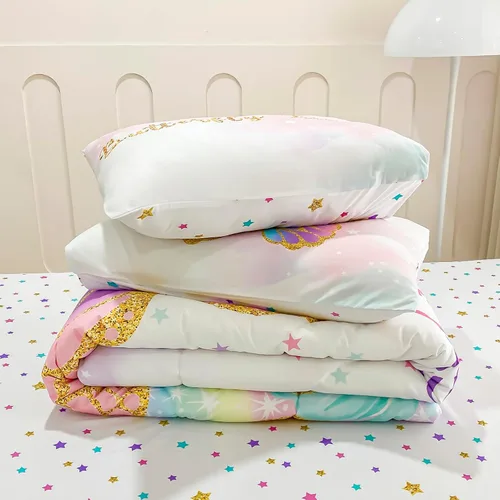 Miniatura 7 de Cokouchyi Juego de edredón tamaño Twin para niñas, 5 piezas cama en una bolsa, juego de sábanas de edredón de mariposas coloridas 3D, ultra suave