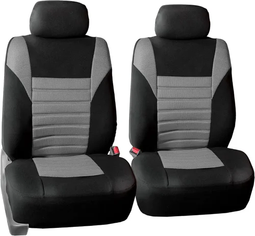 TLH - Fundas de asiento automotrices de malla de aire 3D, solo para asientos delanteros, compatibles con bolsa de aire, ajuste universal para Gris