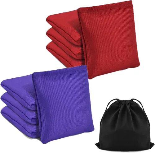 TINDTOP Puf para lanzar (3.9 x 3.9 pulgadas, 3.5 onzas), paquete de 8 bolsas de frijoles de lona coloridos para jugar cornhole al aire libre, juegos
