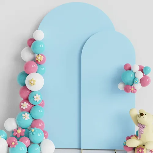 Miniatura 10 de Putros Funda para Arco de Boda 7.2 pies, Cubiertas de Soporte de Fondo Chiara de Spandex Negro Ajustado con Parte Superior Redonda de 6 pies, Juego