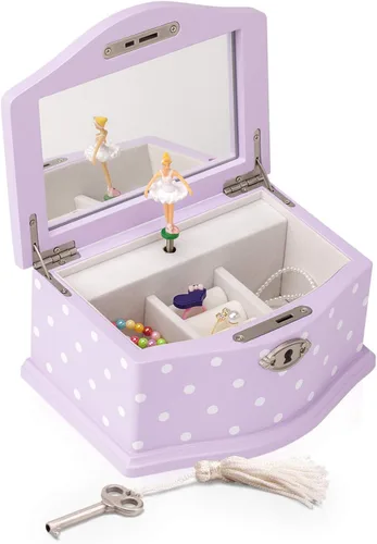 Miniatura 9 de Elle Joyero – Organizador de joyas de bailarina y caja de música de cuerda Swan Lake para niñas y adolescentes, accesorios y almacenamiento