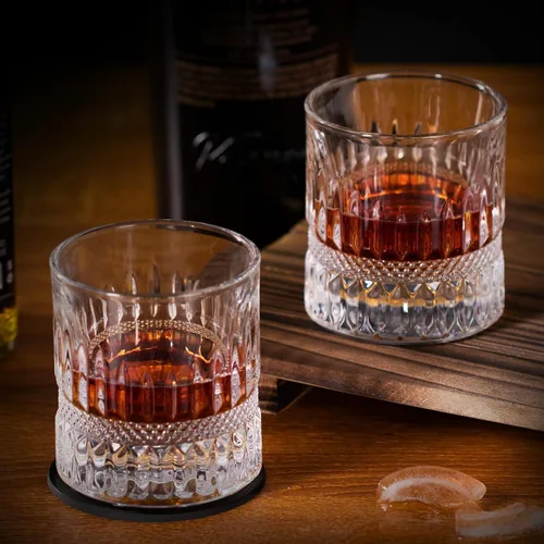 Miniatura 4 de KAMMAK Juego de 2 vasos de whisky, 7.05 onzas, vasos Old Fashioned para whisky escocés, cócteles, ron, vodka en bar y regalos de fiesta