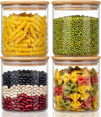 Miniatura 13 de HomArtist Contenedores de almacenamiento de vidrio extra grandes para harina y azúcar con tapa hermética, 105 fl oz x1 y 48 fl oz x1 [Juego de 2]