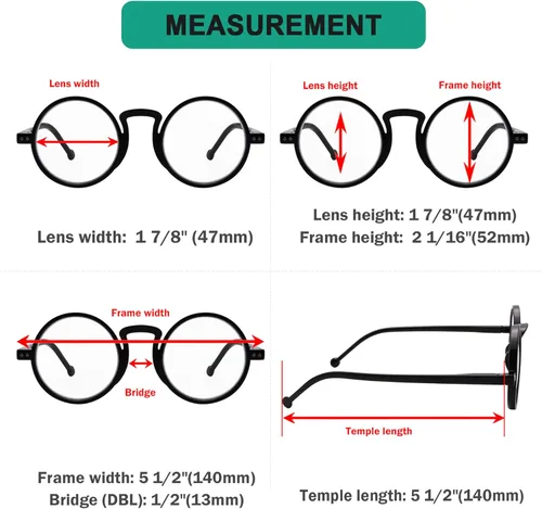 Miniatura 3 de Eyekepper Gafas de lectura redondas para mujeres y hombres lectores retro Negro