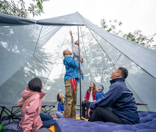 Miniatura 3 de KAZOO - Tienda de campaña familiar grande, impermeable, tipi, tiendas con habitación de 8 personas, tienda de tipi, armado instantáneo, Blanco sucio