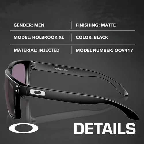 Miniatura 2 de Oakley HOLBROOK XL OO9417 Square Shape Sunglasses With Official Eyewear Kit Marco Negro Mate Lente Gris Prizm