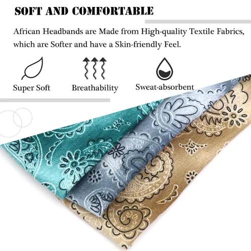Miniatura 6 de Diademas bohemias para mujer, bandas suaves para el cabello, anudadas, elásticas, antideslizantes, bandeau, bandeau, yoga, correr, entrenamiento