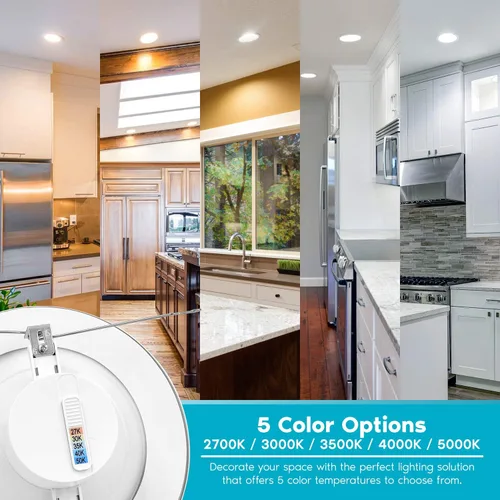 Miniatura 3 de LUXRITE Luz LED empotrable retrofit de 5/6 pulgadas, 14 W = 90 W, CCT seleccionable por color 2700 K 3000 K 3500 K 4000 K 5000 K, luz