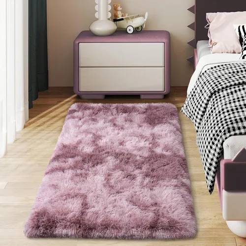 Miniatura 53 de Alfombras suaves para pasillos de dormitorio, nuevas, con parte inferior antideslizante mejorada, de 2 x 3, alfombra esponjosa y peluda verde
