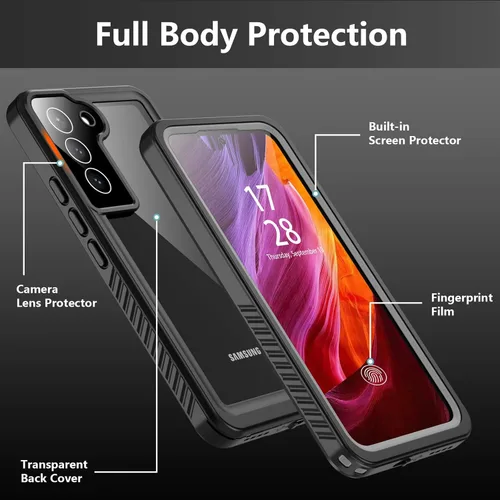 Miniatura 5 de Funda impermeable para Samsung Galaxy S22+Plus, S22+Plus, con protector de pantalla integrado, cuerpo completo, a prueba de golpes, resistente a