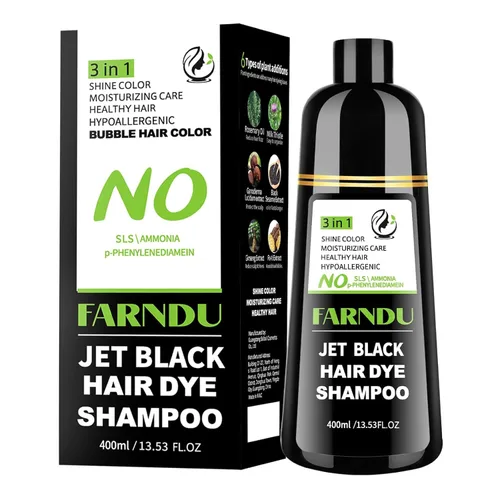 Miniatura 10 de Champú para teñir el cabello Farndu, cobertura de canas Seimi, permanente, instantáneo, 3 en 1, para mujeres y hombres, color de cabello castaño