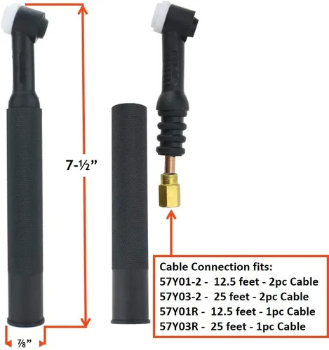 Miniatura 2 de SÜA - Cuerpo de cabeza de antorcha TIG serie 9 - 125 Amp - Refrigerado por aire - Modelo: WP-9