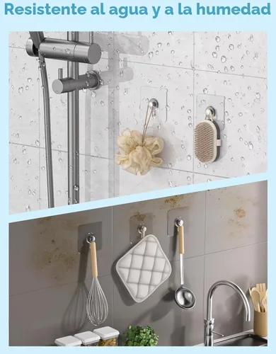 Miniatura 5 de 12 ganchos para colgar fotos sin clavos, carga de 20 libras, ganchos para colgar fotos, ganchos adhesivos impermeables para baño, cocina, ganchos